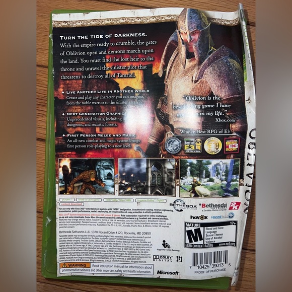 The Elder Scrolls IV: Oblivion on Xbox 360 video game disc - Picture 3 of 3